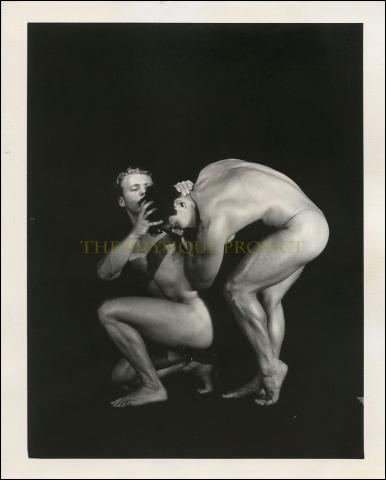Poling VS McPike Bruce Of LA Studio Male Duo Wrestling Photograph