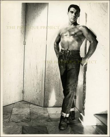 Quaintance Tall Dark & Handsome Male Painting Reference B&W Photograph